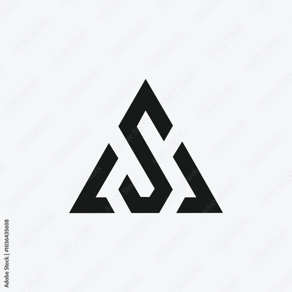 Letter As or Sa triangle shape typography branding stylish logo Letter As or Sa triangle shape typography branding stylish logo