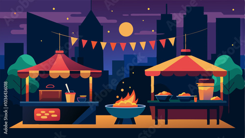 With flickering lights and the sound of sizzling dishes the night market was a sensory paradise offering a true taste of city life.