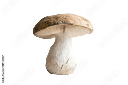 Mushroom art sculpture isolated on transparent background,PNG image. 