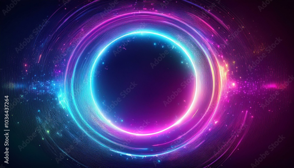 radiant swirling circle on a glowing neon grainy background in pink, blue, purple, and green, perfect for vibrant banner and poster designs. radiant swirling circle on a glowing neon grainy background in pink, blue, purple, and green, perfect for vibrant banner and poster designs.