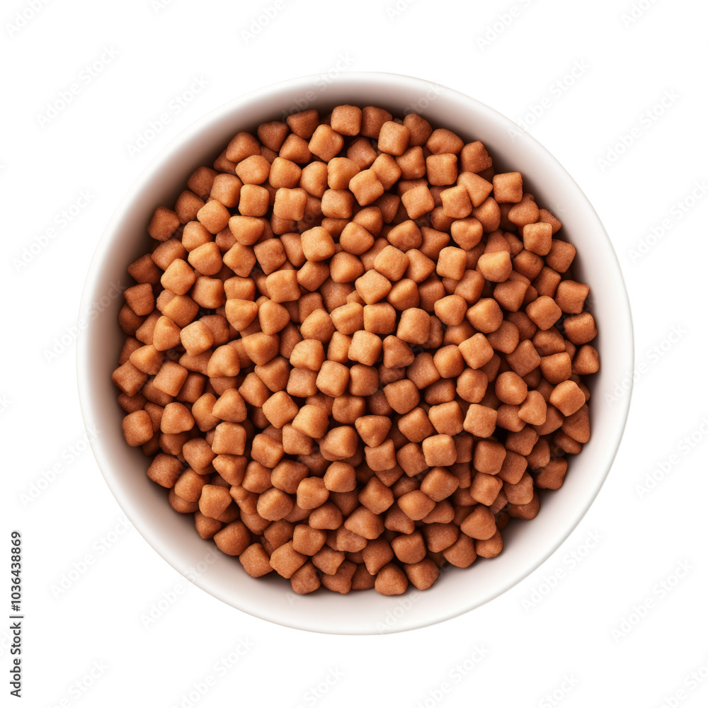 dry pet food in a bowl isolated on transparent background cutout dry pet food in a bowl isolated on transparent background cutout