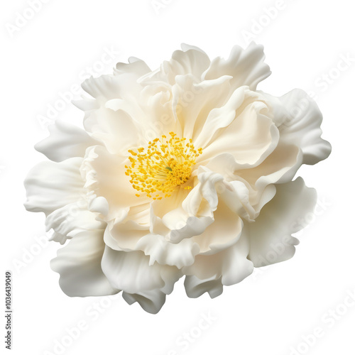 flying white flower isolated on transparent background cutout photo