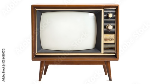 Vintage Television Set with Blank Screen