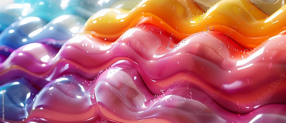 Vibrant waves of colorful liquid textures creating a mesmerizing abstract visual experience full of depth and shine Vibrant waves of colorful liquid textures creating a mesmerizing abstract visual experience full of depth and shine