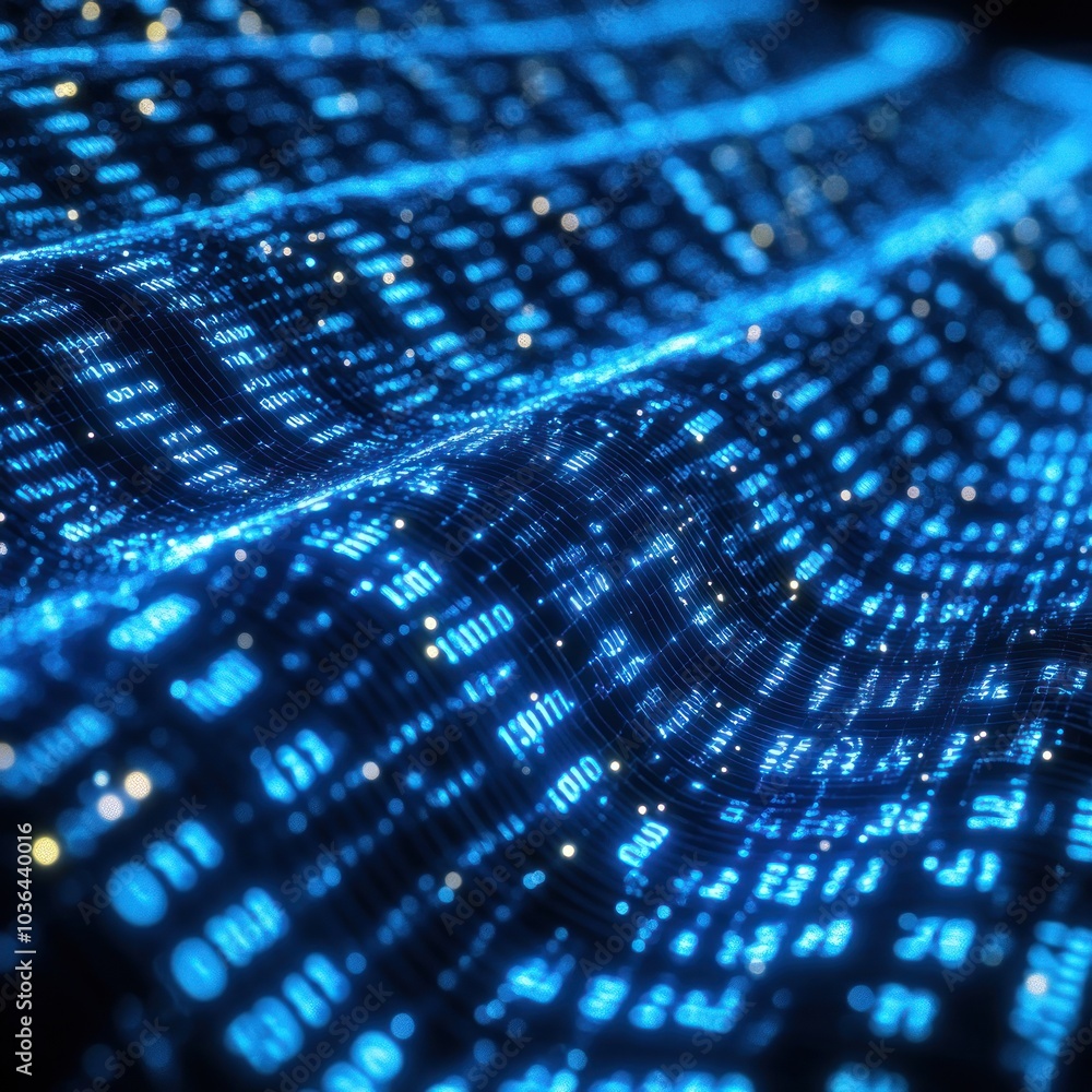 Abstract Digital Wave of Binary Code Abstract Digital Wave of Binary Code
