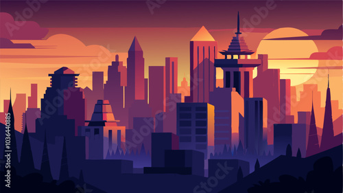 With the citys buildings aglow in the fading light the skyline at dusk is a striking combination of manmade structures and natural beauty.