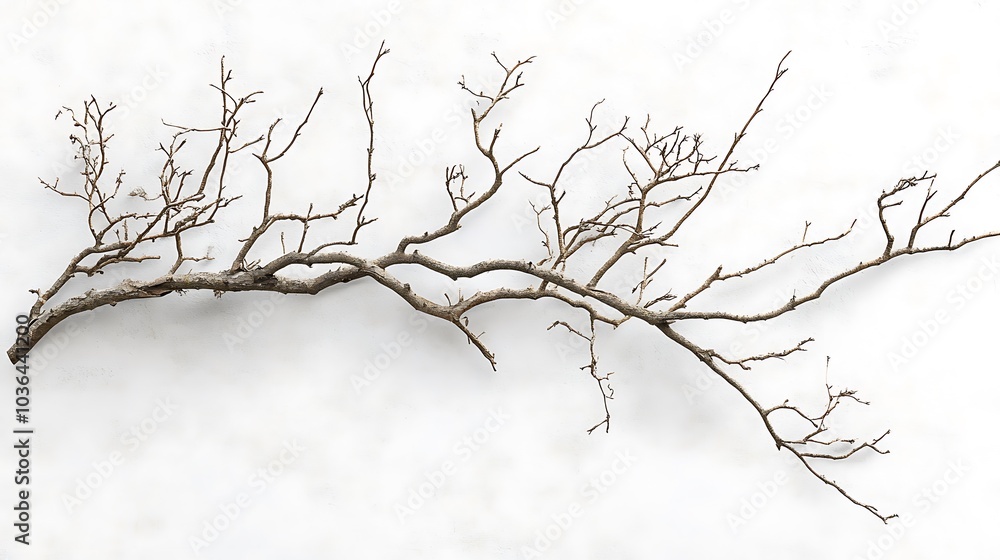Obraz premium Bare Branch Isolated Against White Background