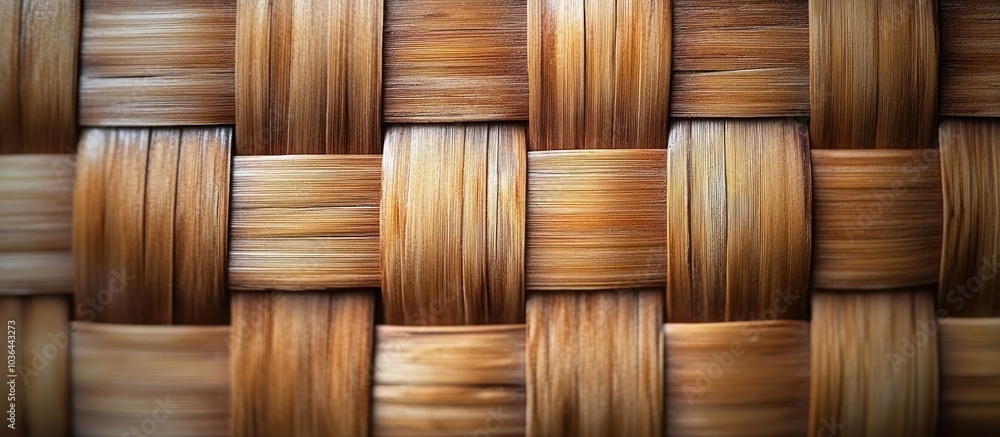Close-up of a woven bamboo texture with a natural brown color. Close-up of a woven bamboo texture with a natural brown color.