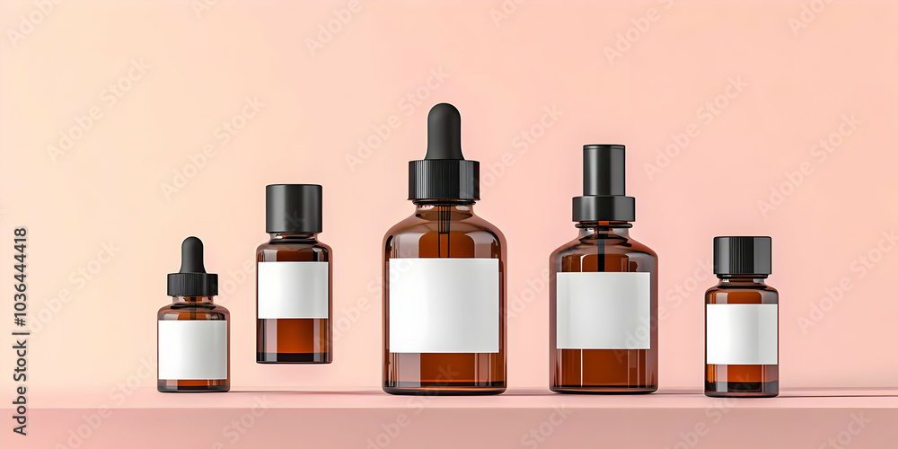Blank Amber Glass Bottles for Skin Care Products Blank Amber Glass Bottles for Skin Care Products