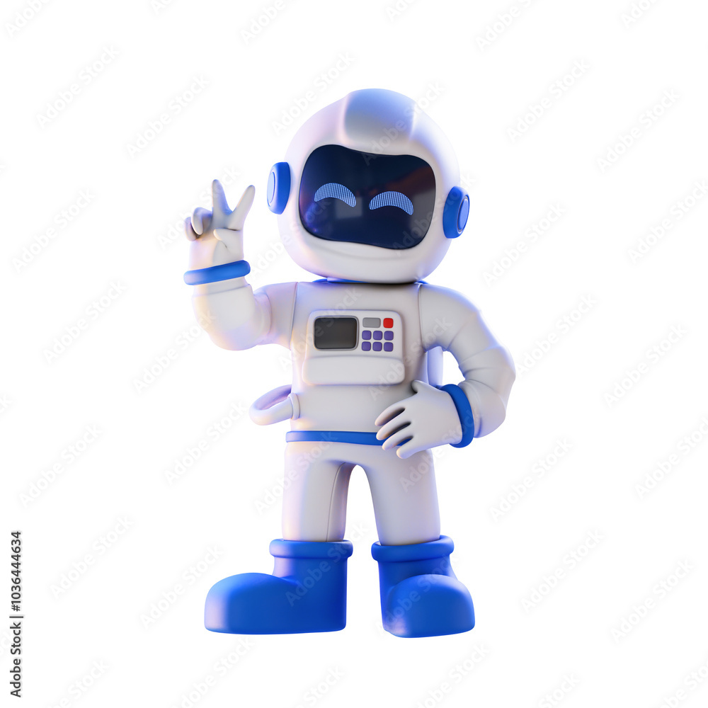 astronaut peace sign 3d illustration astronaut peace sign 3d illustration