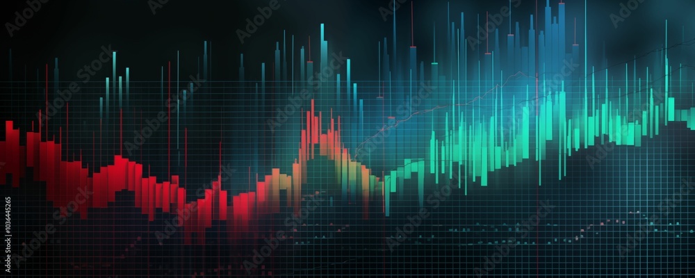 Abstract business panorama background, stock market graph, digital data chart, technology. Generative ai Abstract business panorama background, stock market graph, digital data chart, technology. Generative ai