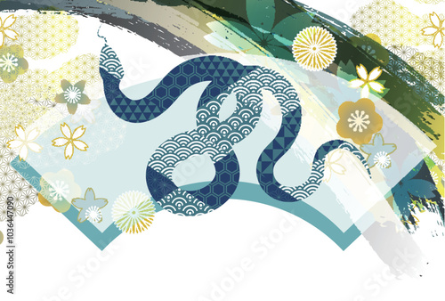 巳　年賀状　干支　背景