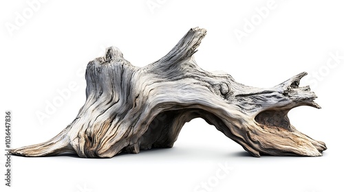 Driftwood on White Background