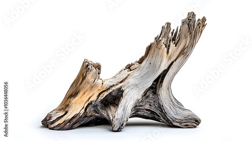 Driftwood on White Background