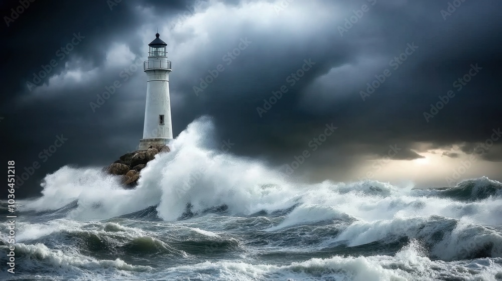 An inspiring depiction of a lighthouse standing firm against a stormy backdrop, representing resilience and leadership in turbulent waters. An inspiring depiction of a lighthouse standing firm against a stormy backdrop, representing resilience and leadership in turbulent waters.