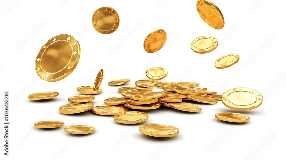 Golden Casino Chips Falling Golden Casino Chips Falling