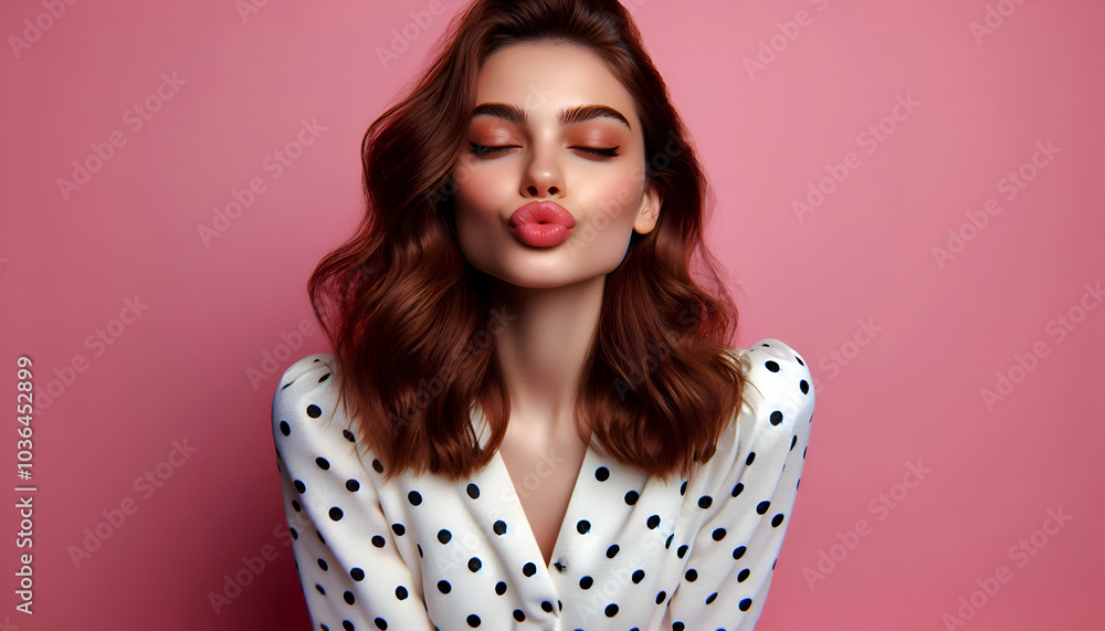 Pleasant girl sending air kiss and taking selfie. Amazing woman expressing love on pink background
Pleasant girl sending air kiss and taking selfie. Amazing woman expressing love on pink background