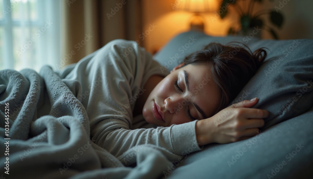 Woman Sleeping in Winter Coat on Cozy Couch Woman Sleeping in Winter Coat on Cozy Couch