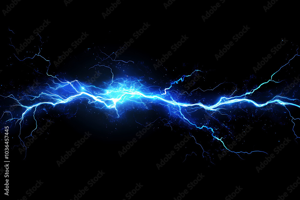 A vivid depiction of electric blue lightning against a dark background. A vivid depiction of electric blue lightning against a dark background.
