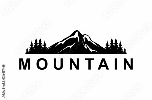 Silhouette of Mount Hood Portland Oregon Mountain logo design