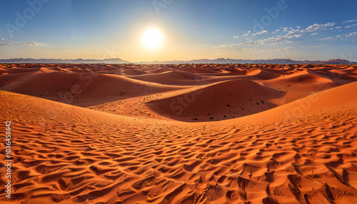 Fototapeta Naklejka Na Ścianę i Meble -  Coucher de soleil sur les dunes désertiques