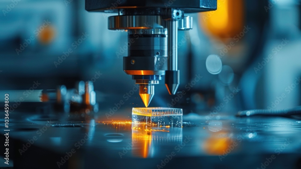 A close-up of an engineer using a laser cutter to shape a piece of metal, showcasing precision engineering research in action. A close-up of an engineer using a laser cutter to shape a piece of metal, showcasing precision engineering research in action.