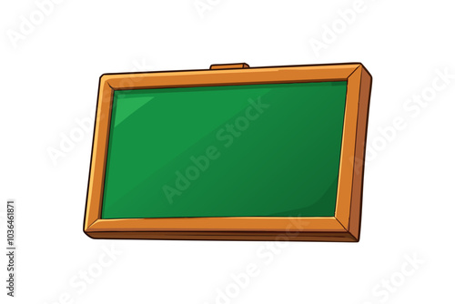 Realistic green chalkboard with wooden frame | isolated vector illustration on white background