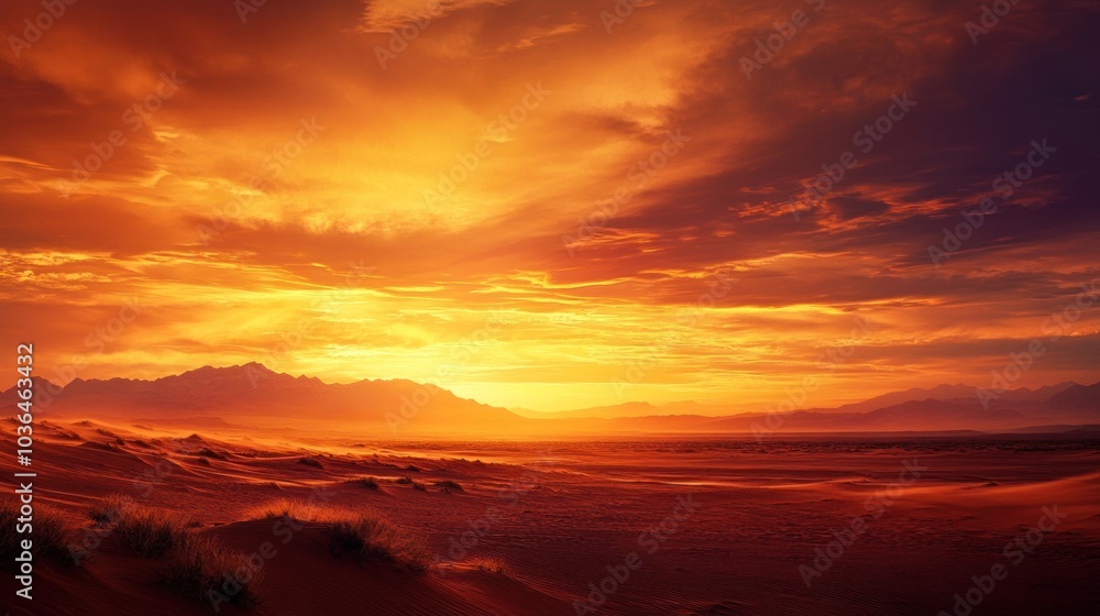 Golden Desert Sunset Golden Desert Sunset