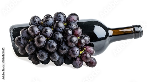 Wine Bottle with Grapes