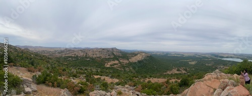 View from Mount Scott in Wichita Mountains National Wildlife Refuge in Oklahoma USA