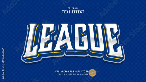 League editable text effect, classic sports text style