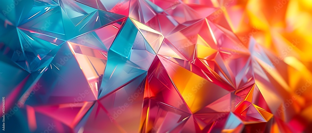 Vibrant crystal reflections a stunning display of geometric shapes and colorful gradients that captivates the eye Vibrant crystal reflections a stunning display of geometric shapes and colorful gradients that captivates the eye