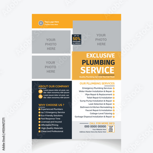 Plumbing Service flyer design template