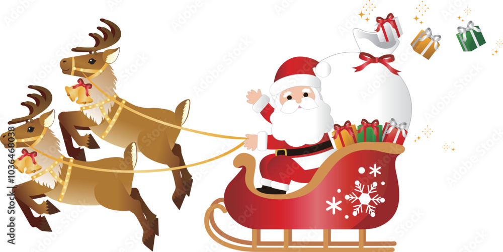 christmas クリスマス トナカイ ソリ サンタクロース イラスト素材 christmas クリスマス トナカイ ソリ サンタクロース イラスト素材