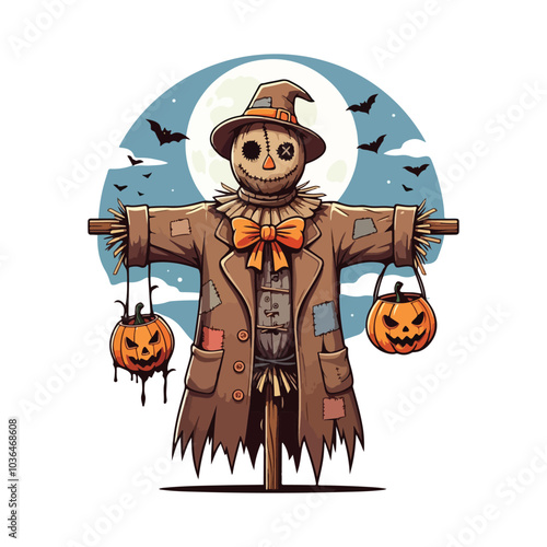 Creepy Halloween Vector Haunted House and Spooky Webs