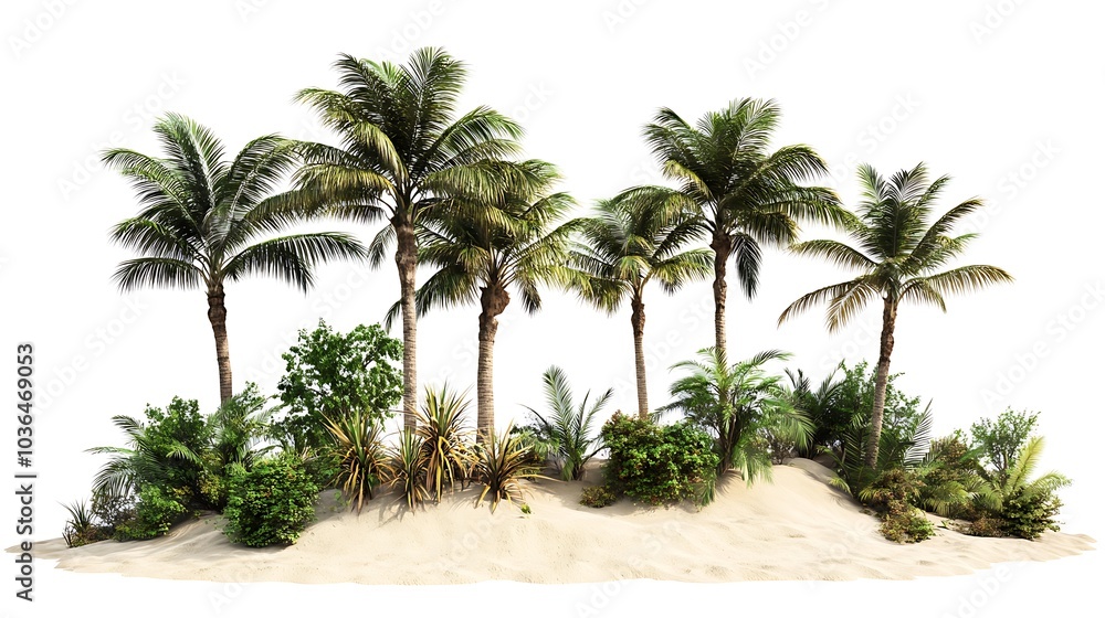 Obraz premium Tropical Island with Palm Trees