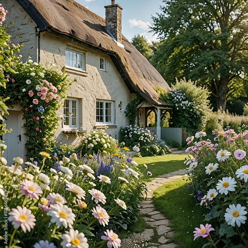 Houses in Europe countryside.  This is AI generated, property release is not required.