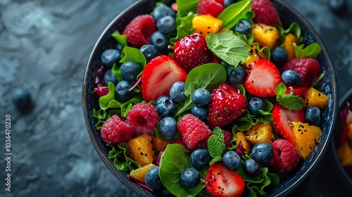 Vibrant Fruit Salad with Fresh Berries and Oranges