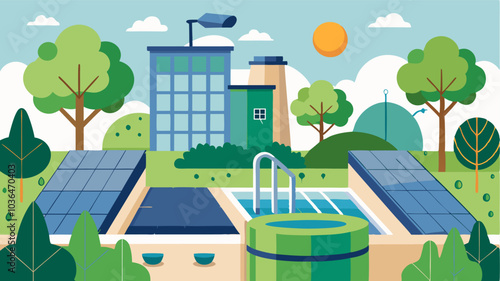 With a nod to sustainability this rooftop garden utilizes a variety of ecofriendly features such as rainwater collection systems and solar panels integrated into the design. The