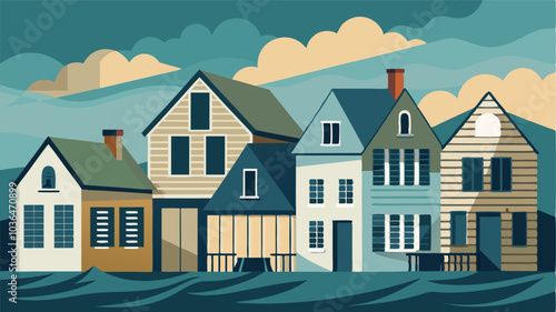 Windworn buildings with weathered shingles and charming shutters line the waterfront.