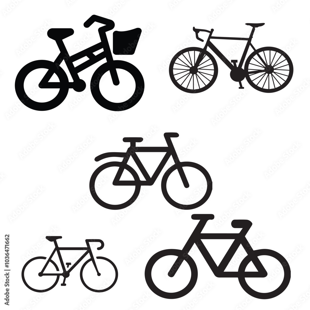 Bicycle vector set Bicycle vector set