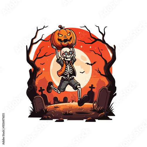 Creepy Halloween Vector Haunted House and Spooky Webs