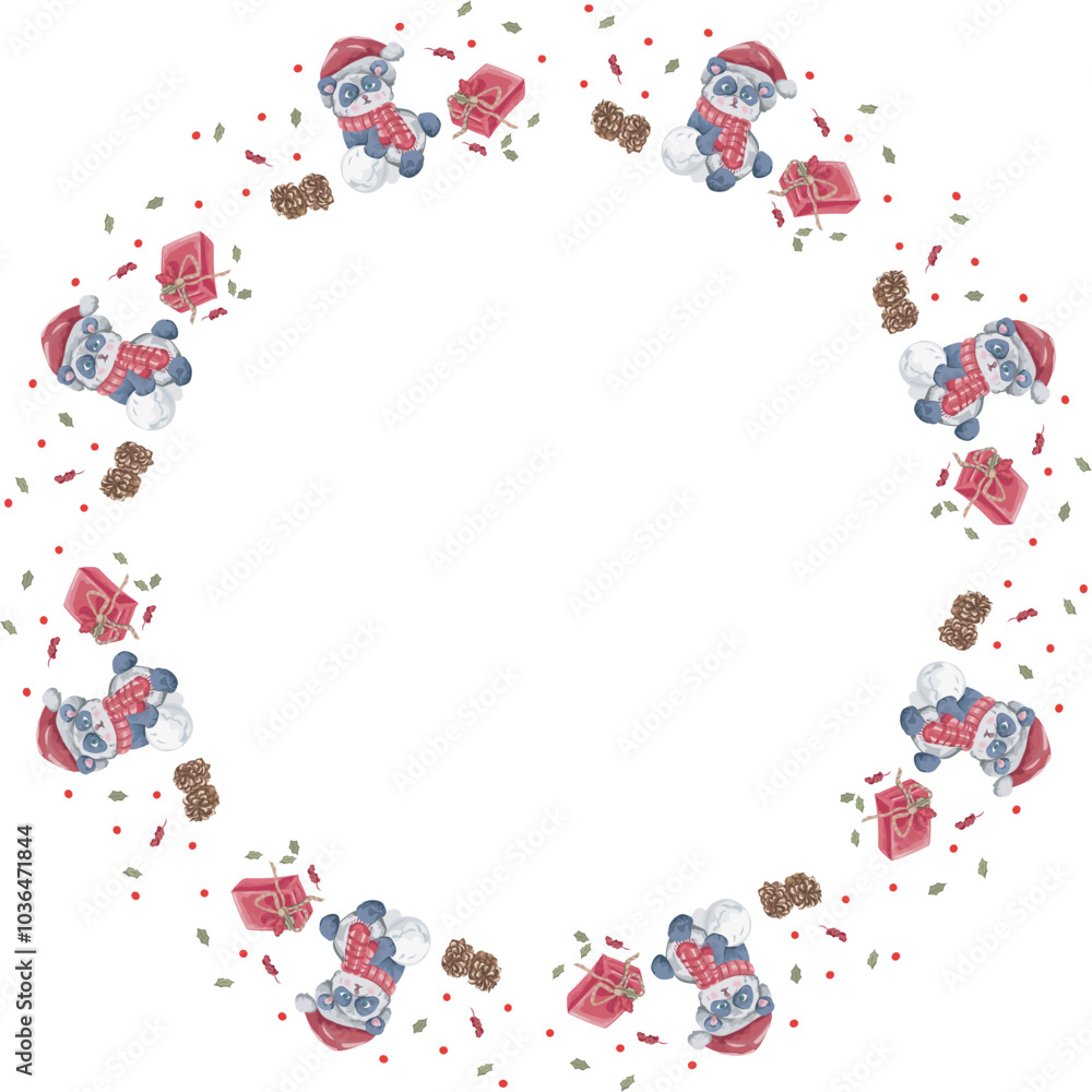 Cute christmas wreath on white background. Vector illustration. Cute christmas wreath on white background. Vector illustration.