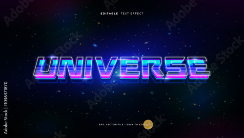 Universe editable text effect, futuristic text style