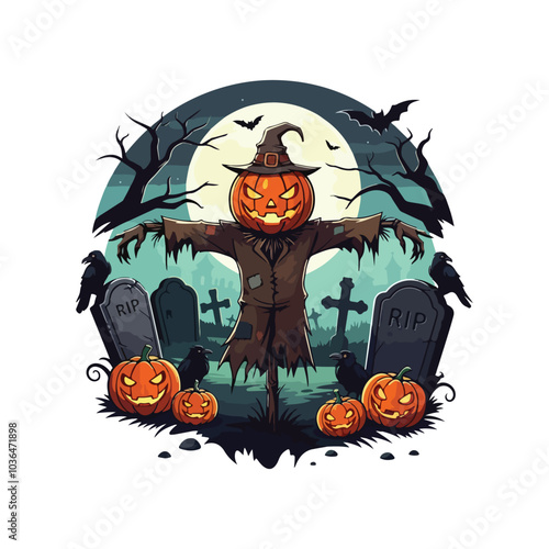 Creepy Halloween Vector Haunted House and Spooky Webs