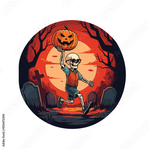 Creepy Halloween Vector Haunted House and Spooky Webs