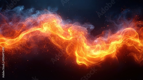 Wallpaper Mural A vibrant display of fiery orange flames and smoke swirling against a dark background, capturing the essence of heat and energy Torontodigital.ca