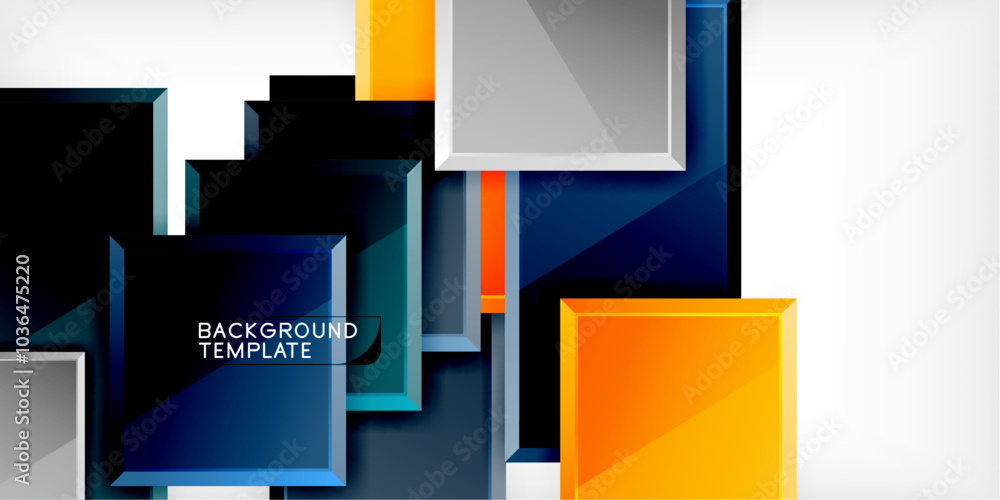 Obraz premium Colorful squares and rectangles. Vector Illustration For Wallpaper, Banner, Background, Card, Book Illustration, landing page