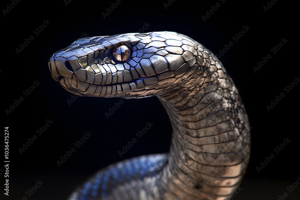 Shimmering Metallic Snake in the Dark Shimmering Metallic Snake in the Dark