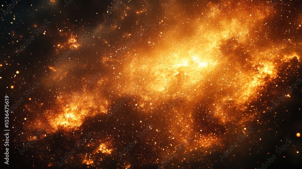 Naklejka premium Colorful cosmic explosion capturing the beauty of the universe in a vast, star-filled space at night